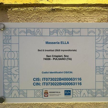 Masseria Ella Pulsano Eksteriør billede