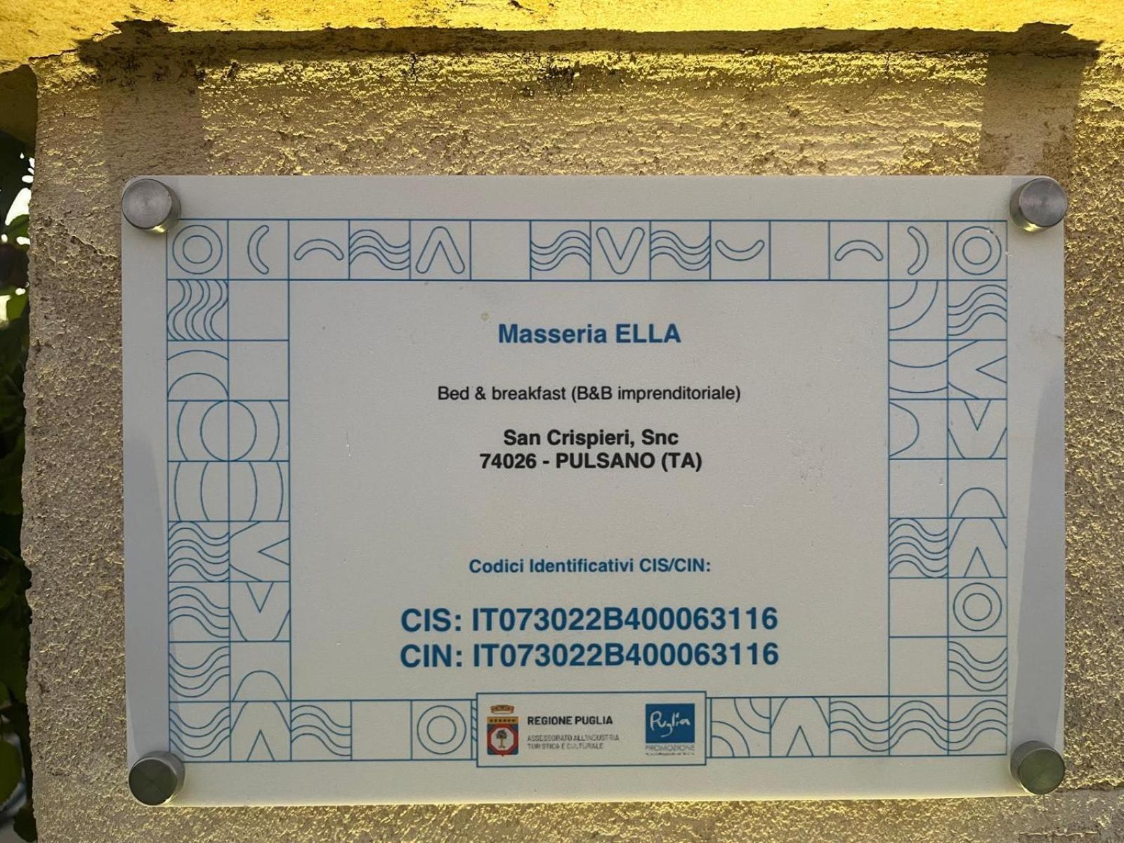 Masseria Ella Pulsano Eksteriør billede